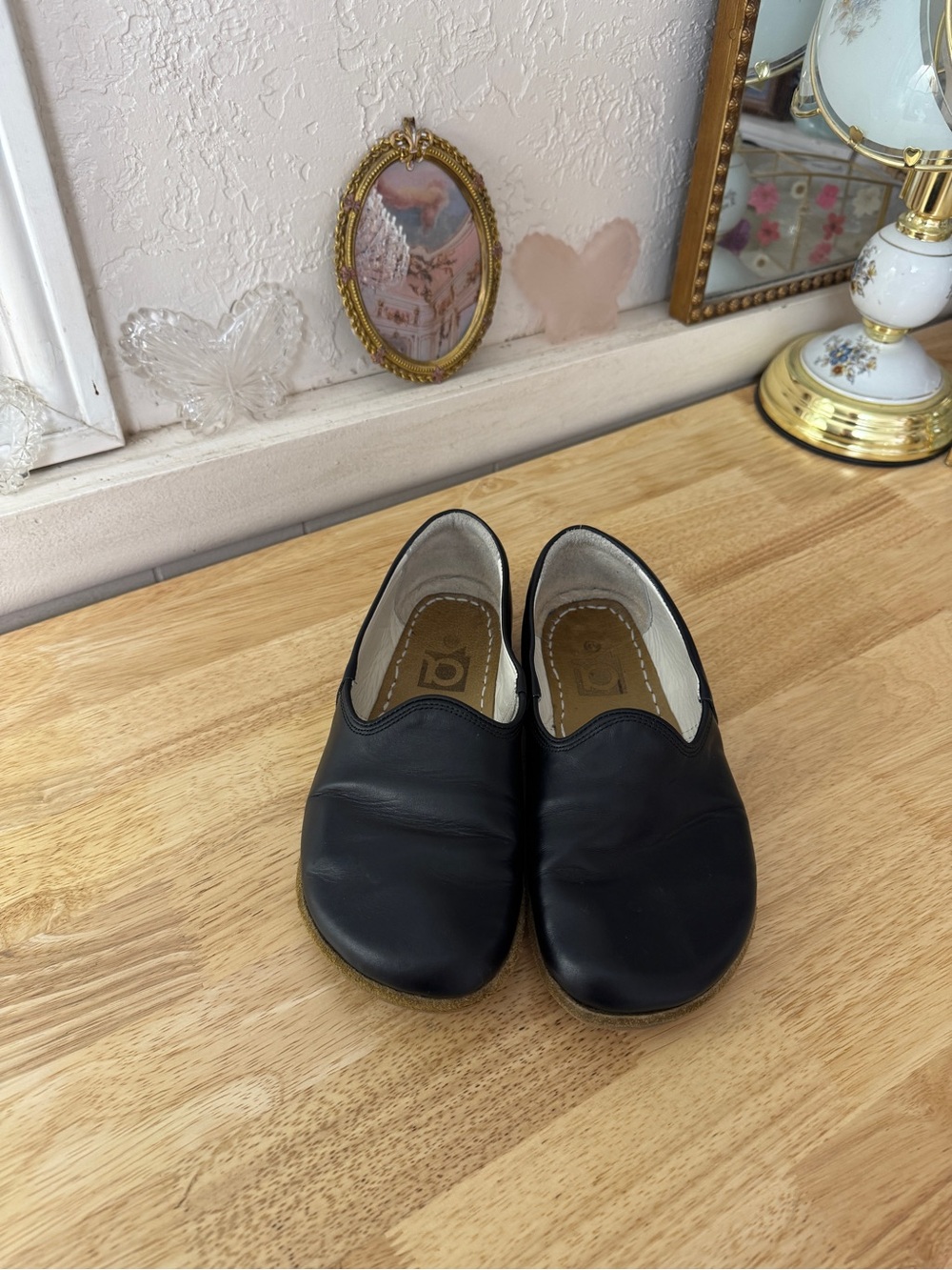 Vintage Barefoot Minimalist Black Leather Slip On Flats EU 40 Comfort - Picture 8 of 16